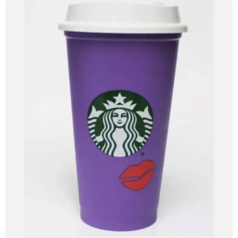 Starbucks 2021 Reusable Hot Cup Valentines Day Color Changing Lips 16 oz New